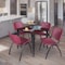 Regency Kahlo Square Table & Chair Sets, 30 W, 30 L, 29 H, Wood, Metal, Plastic Top, Mahogany TPL3030MHBK47BY - alternate 5